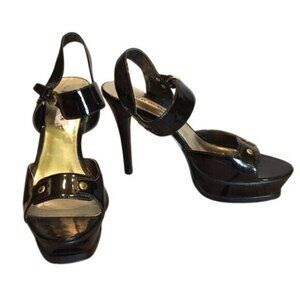 Steve Madden P-Salina Black High Heel Platform Shoes Size 8.5